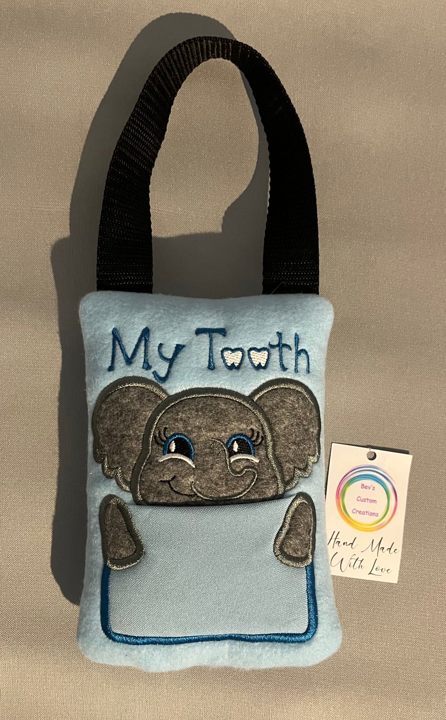  Tooth fairy Pillow, Embroidered Elephant