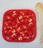 Pot holder, pan holder, quilted, red apples - Image 3