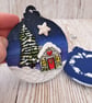 Christmas Decoration with Handmade Cottage Scene - Image 3
