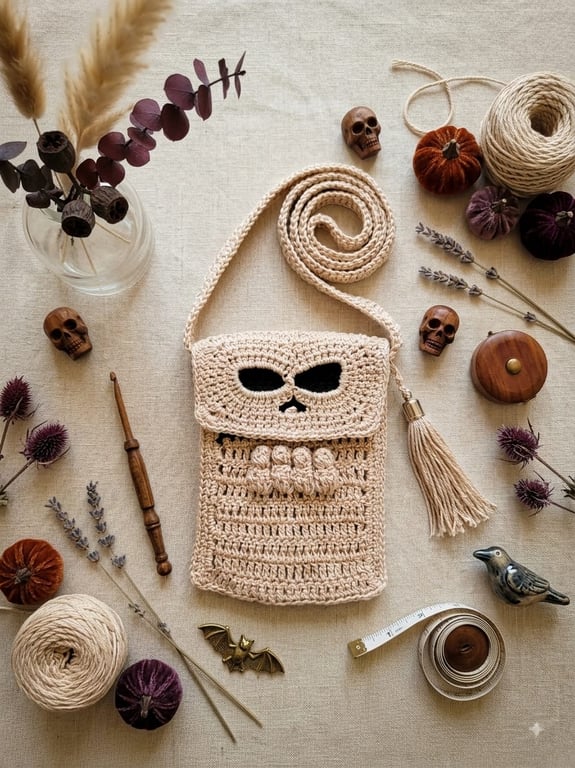 Handmade Crochet Phone Crossbody Bag – Mobile Phone Holder