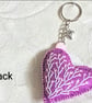 Felt Heart Keychain & Pocket Hug, Handmade Bag Charm Gift handmade keychain - Image 2