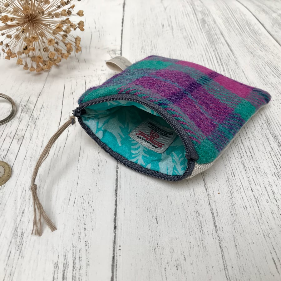 Harris Tweed and Scottish Linen Coin Purse, Credit Card Purse