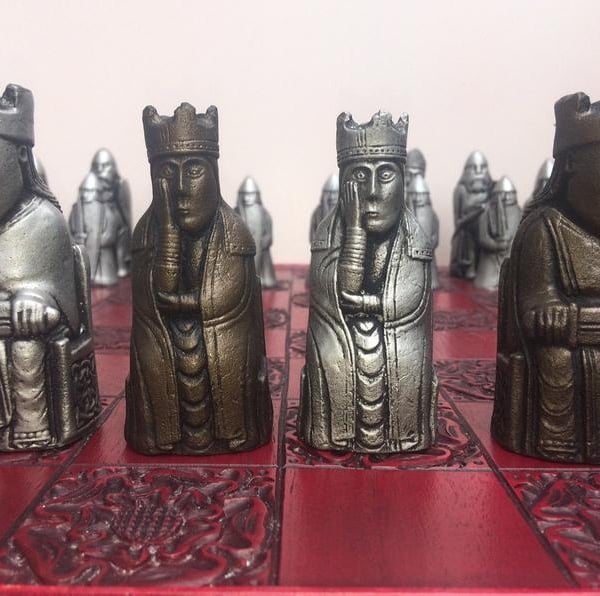 Isle of  Lewis Chessmen With Rare Berserker Pawns (Chess Pieces Only)