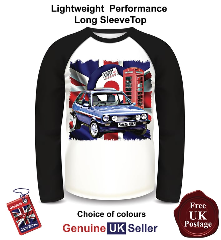 Fiesta XR2, Blue Fiesta Long Sleeve Top, Fiesta XR2 Mens T Shirt