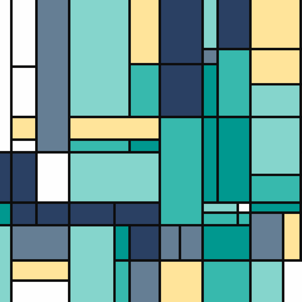 277B - Art Deco Cross Stitch Pattern: Geometric Cool Colors (PDF Counted Chart)