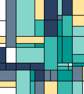 277B - Art Deco Cross Stitch Pattern: Geometric Cool Colors (PDF Counted Chart) - Image 1