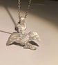 Raw silver Cormorant pendant - Image 3