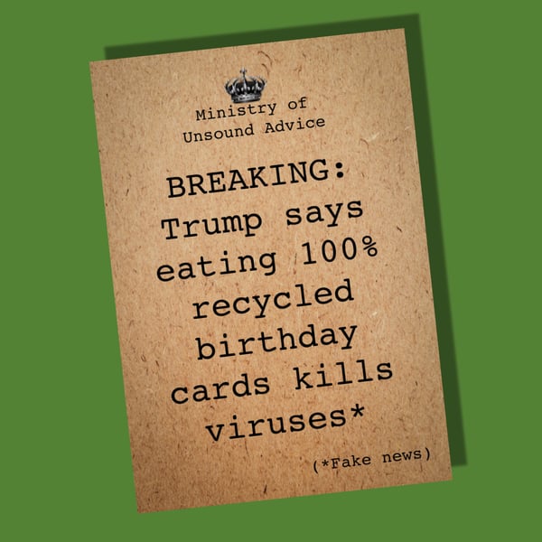 Funny Birthday Card, Isolation card, Recycled birthday card, Lockdown card