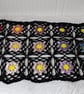 Crochet cotton throw blanket in black and multi-colours - one-of-a-kind - Image 8
