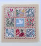 Little Dove Patchwork, sweet little hand-stitched card with Liberty Cottons - Image 1