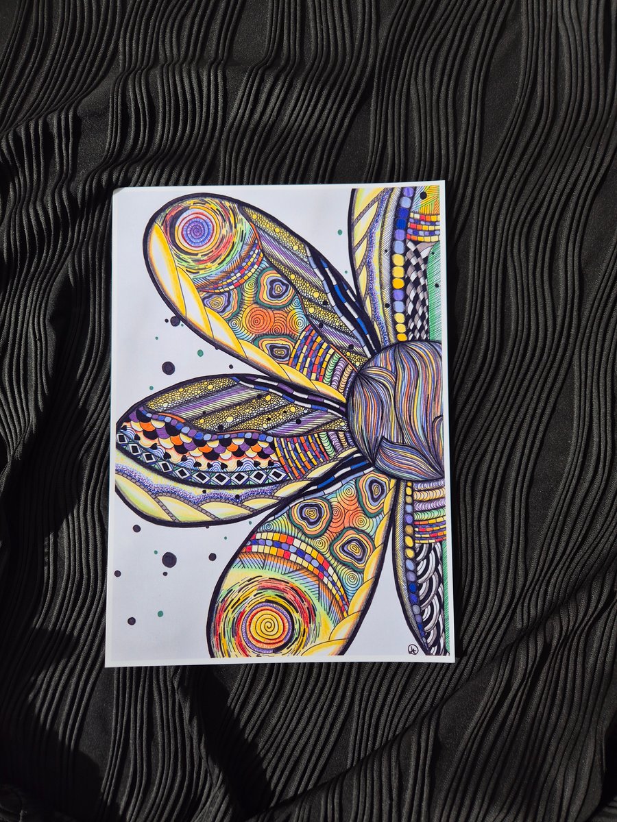 Abstract Art Print - A4 Unframed Flower Pattern Art - Blooming Magic