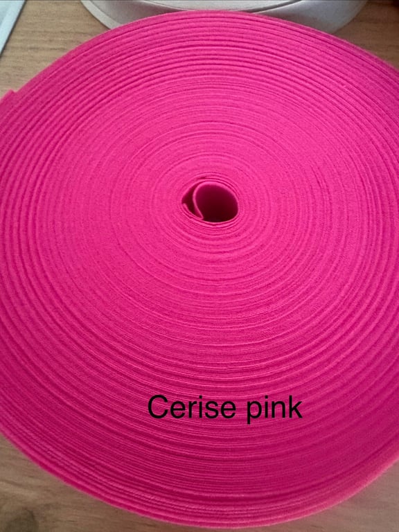 5 meters 1" (25mm) cerise pink cotton bias binding 