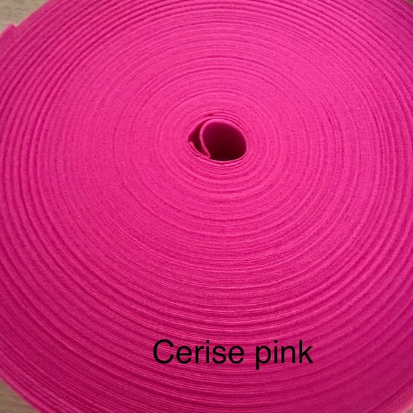 5 meters 1" (25mm) cerise pink cotton bias binding 