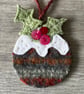  Christmas Pudding Wool Hanging Decoration  - Image 3