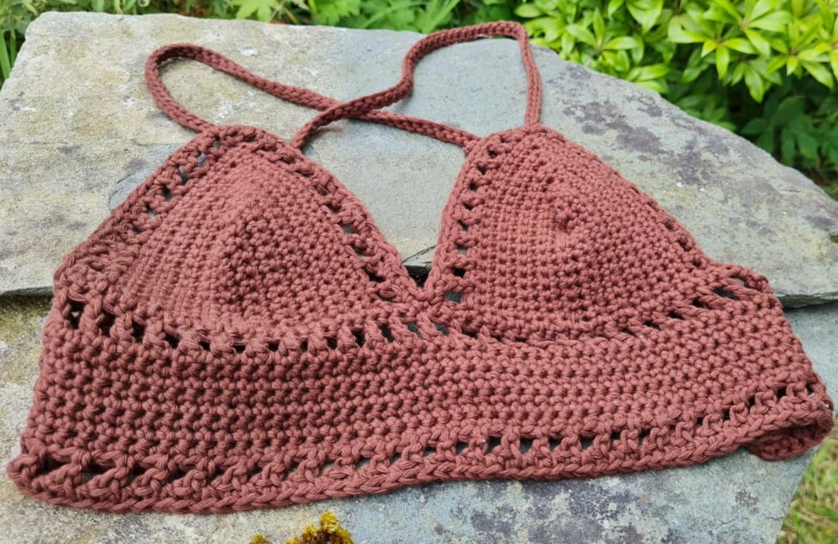 Brown Crochet Bralette Crop Top 'Lilly Top'