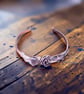 Handcrafted Copper Rose Vine Bangle - Medium, Adjustable 