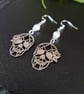 Gothic Skull and Rose Earrings Sterling Silver Earhooks - Image 3