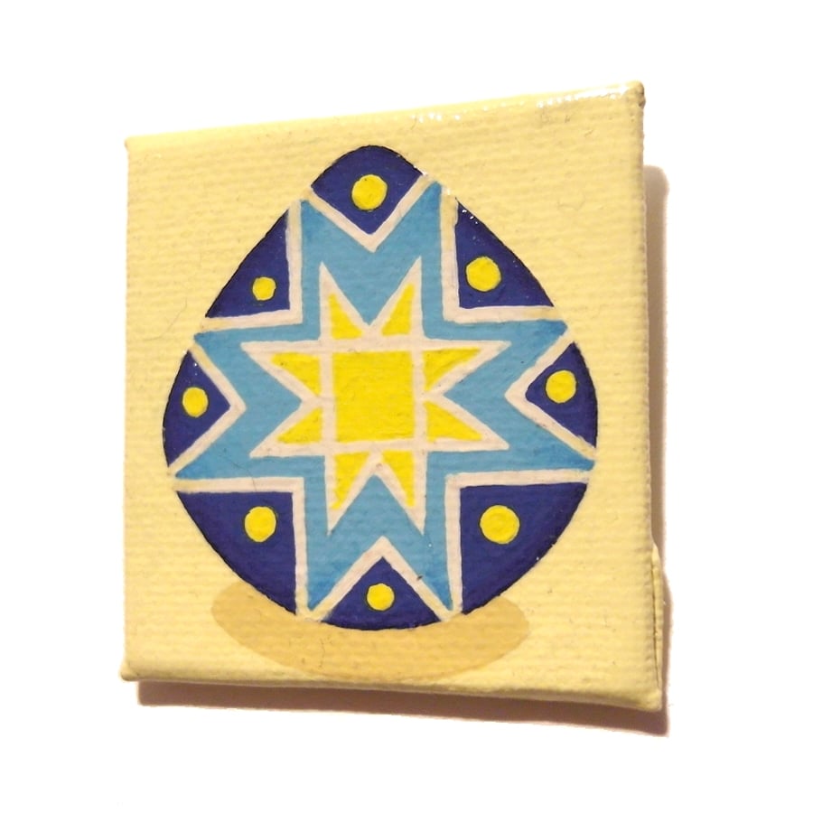 Blue and Yellow Ukrainian Egg Magnet