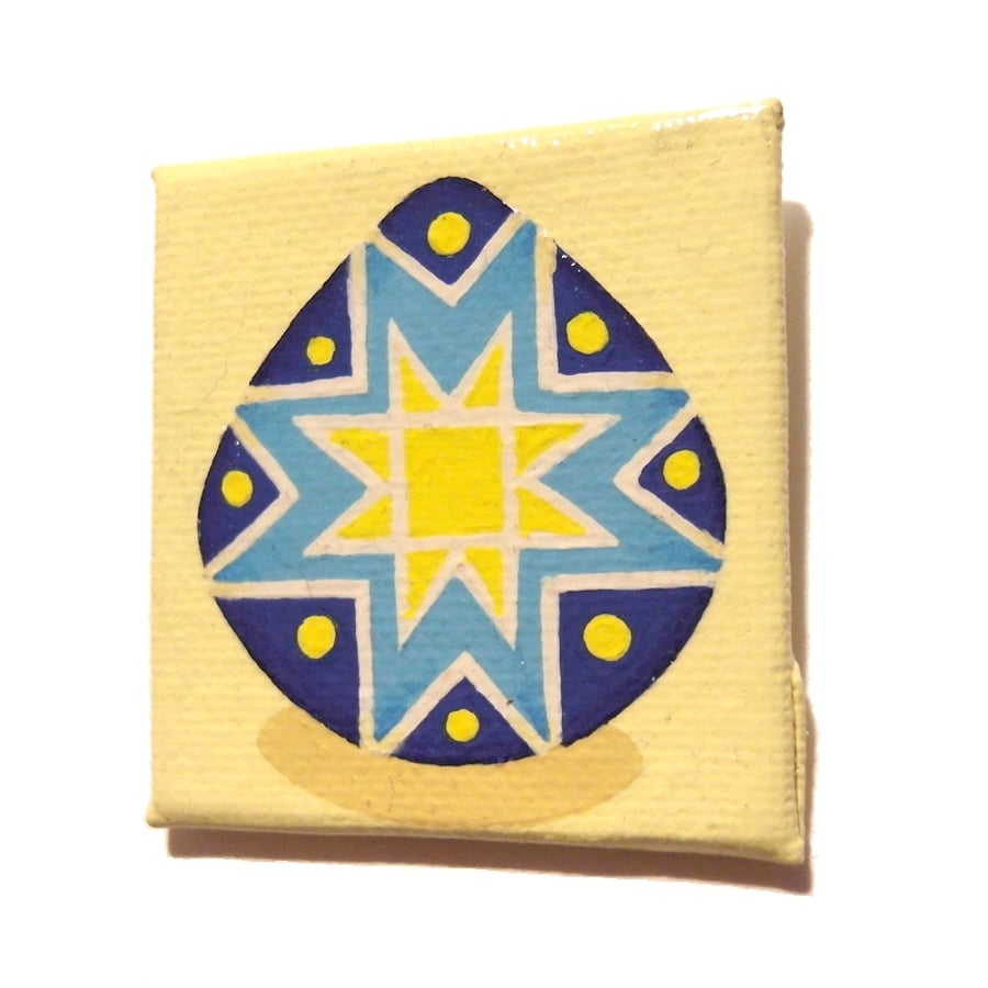 Sold Blue and Yellow Ukrainian Egg Magnet