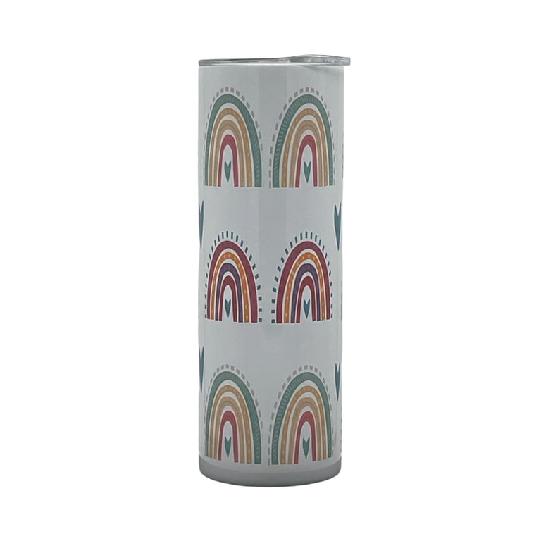 Boho Rainbow & Heart Tumbler