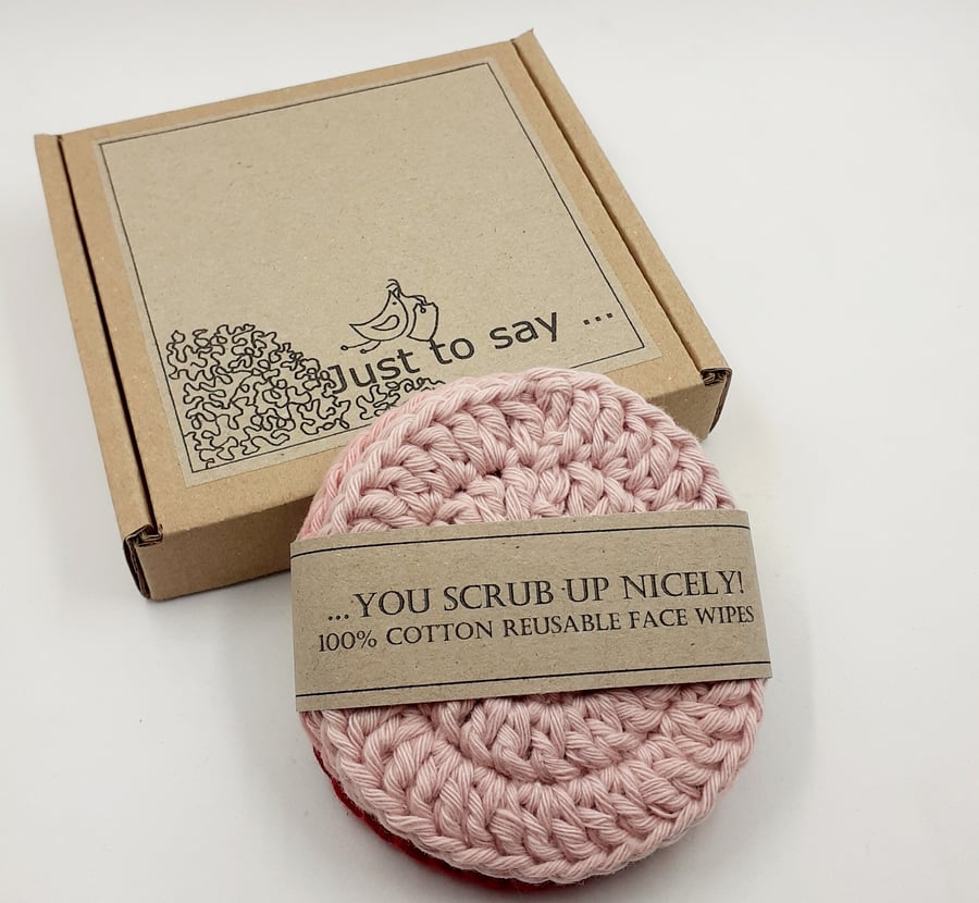 4 Reusable Crochet Cotton Face Scrubbies 