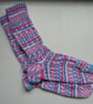 Hand-cranked Knitted Ribbed Wool Socks Size 4 to 5 - Image 2