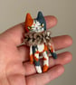 Hand Painted Miniature Cat Art Doll in Calico - Image 3