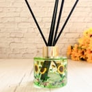 Reed Diffuser Bottle Hand Painted with Sunflowers 