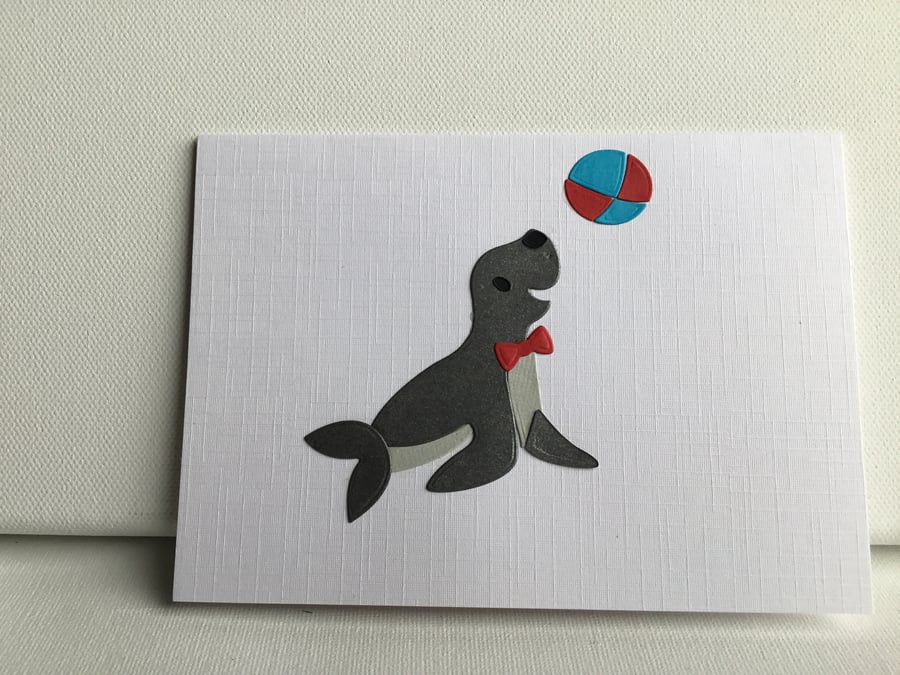 Sammy the happy seal. A card suitable for any occasion. CC390