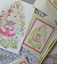 Daisies, Sweet peas and Bunny - Blank Card - Image 4