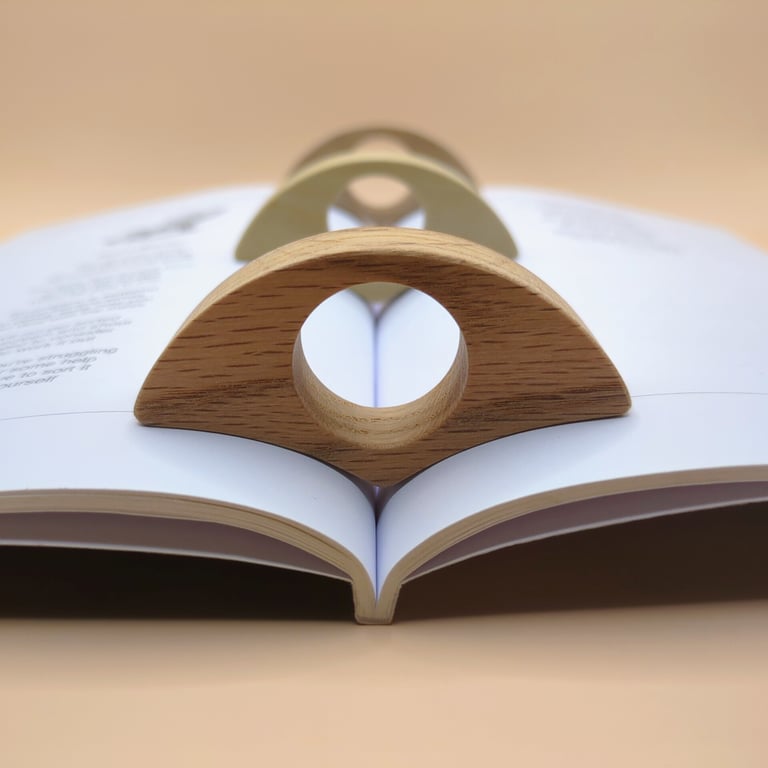 Thumb Page Holder, Page Spreader, Recycled Wood