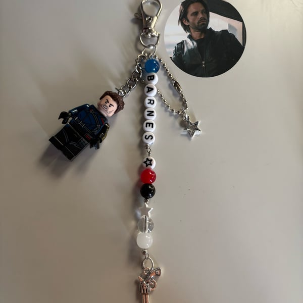 Bucky Barnes The Winter Soldier inspired handmade keychain