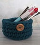 Crochet container, storage pot, bathroom decor, desk tidy, recycled - Image 4