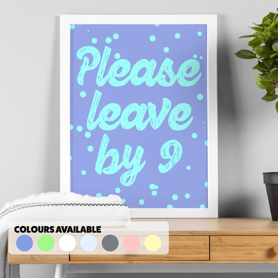 Please leave by 9 hallway, living room print