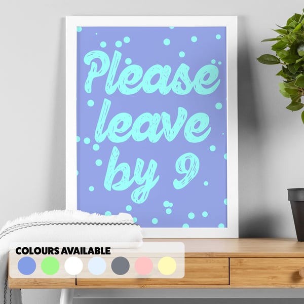 Please leave by 9 hallway, living room print