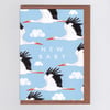 New Baby Card - Stork (blue)