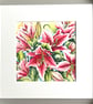 Pink Stargazer Lilies - Original Watercolour Painting - Floral Wall Art - Image 2
