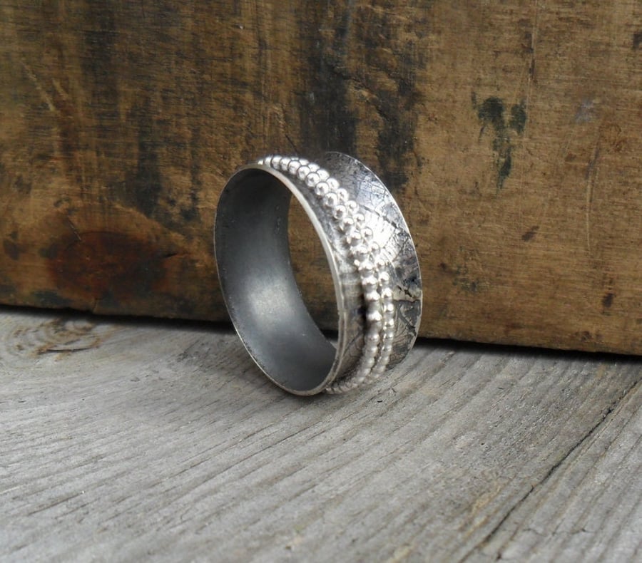 Sterling Silver Leaf Spinner Ring