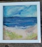 Needle felted and hand embroidered wool picture - Coastal scene  - Image 1