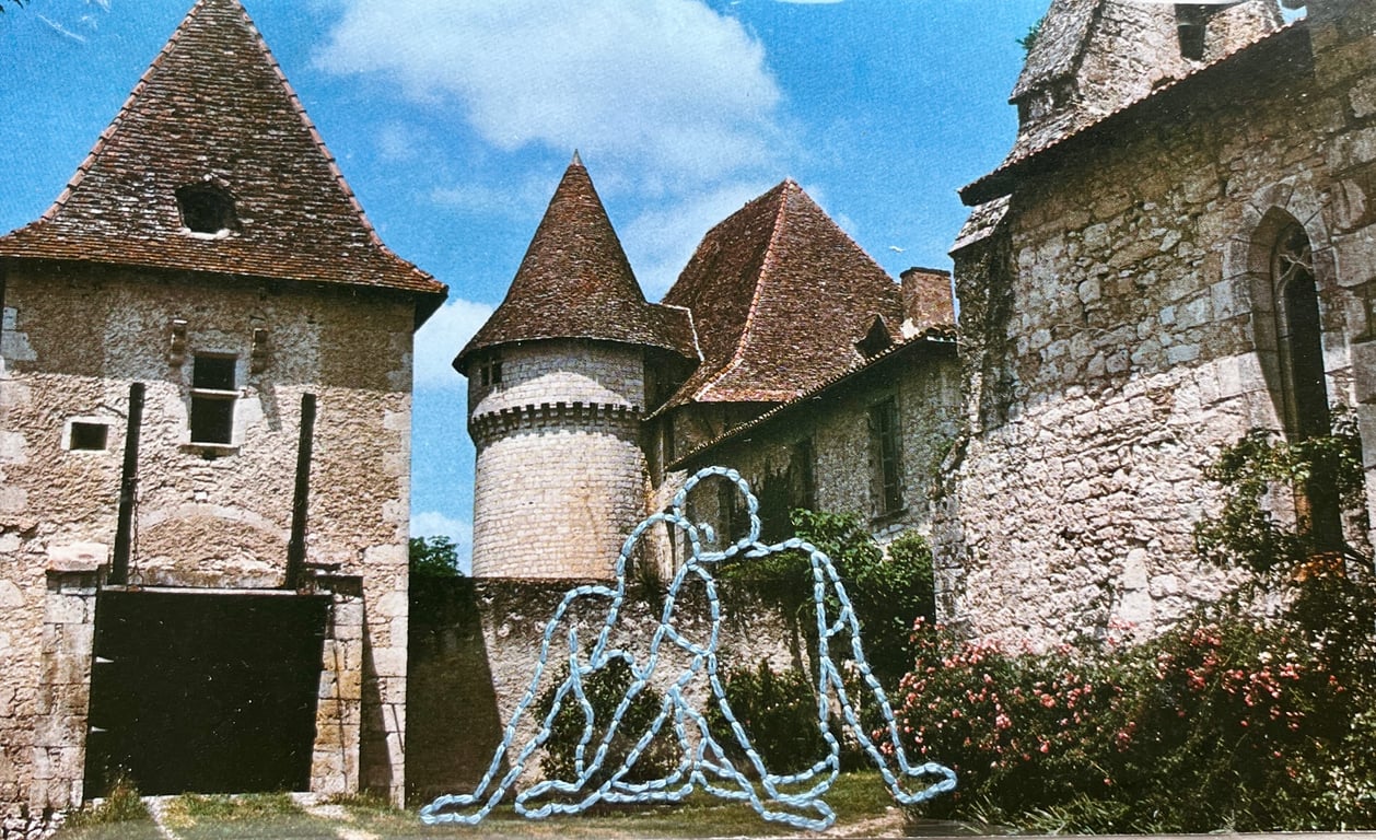 Hand embroidered vintage book page