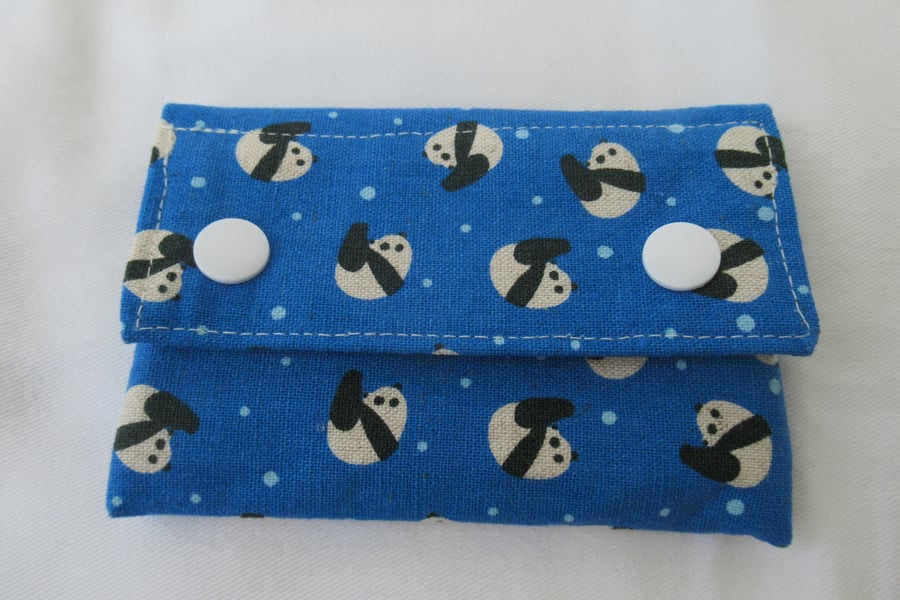 Panda themed Wallet, Handmade from Quality Cotton Fabric