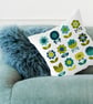 061A - Cross Stitch Cute Patchwork Spring Retro Flowers Greens and Blues Pattern - Image 1