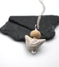 cream ceramic bird necklace - Image 2