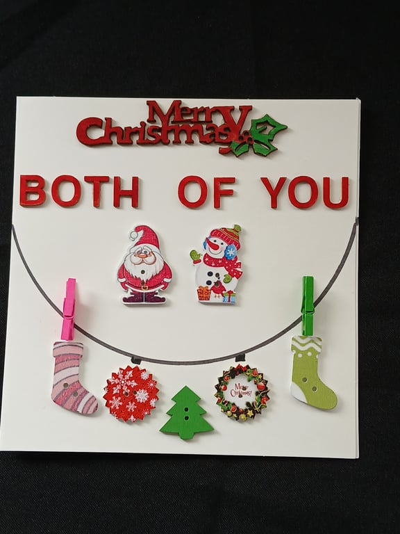 Handmade, both of you christmas card 