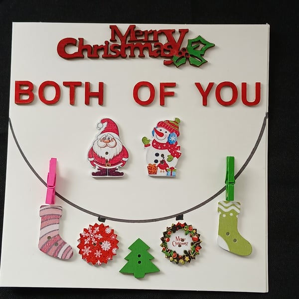 Handmade, both of you christmas card 