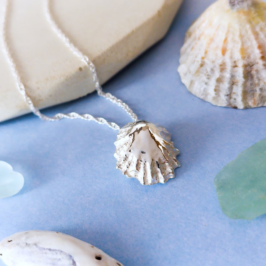 Limpet Shell Pendant - Recycled Silver Shell Necklace - For Nature Lovers