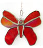 Butterfly Stained Glass Suncatcher Red - Image 5