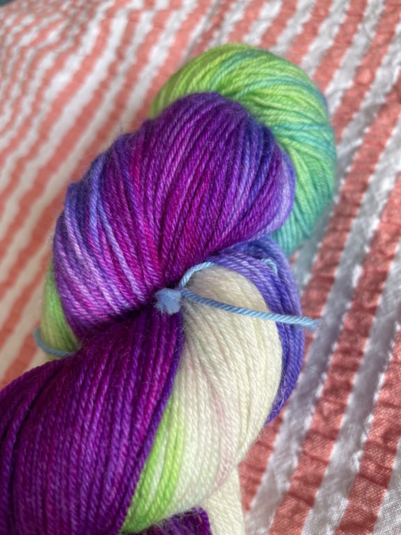 Hand dyed sock yarn - Blue Faced Leicester
