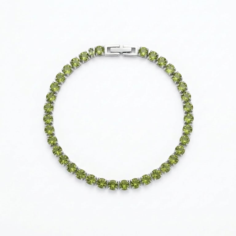 Green 5A Nature Stone Bracelet Hypoallergenic Stainless Steel Stackable handmade