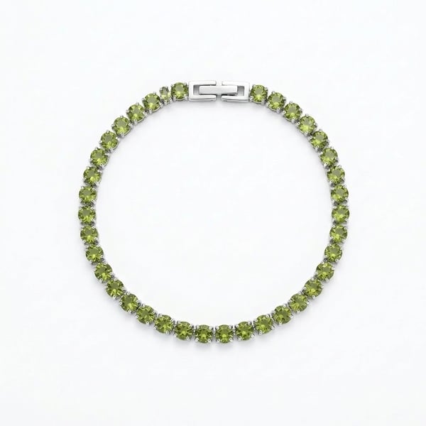 Green 5A Nature Stone Bracelet Hypoallergenic Stainless Steel Stackable handmade